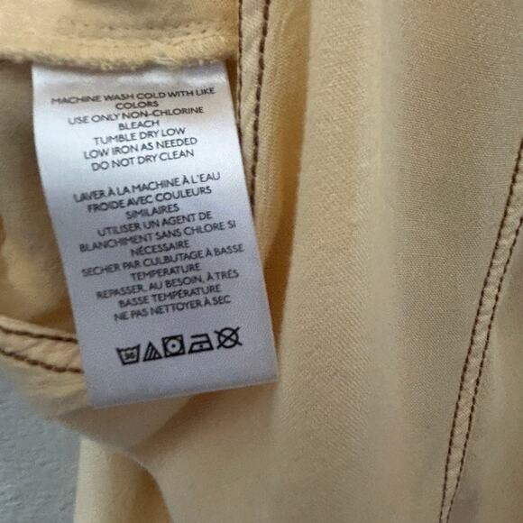 NEW Urban Outfitters Butter Yellow Romper Contrast Stitching Linen Blend Medium - Picture 5 of 8